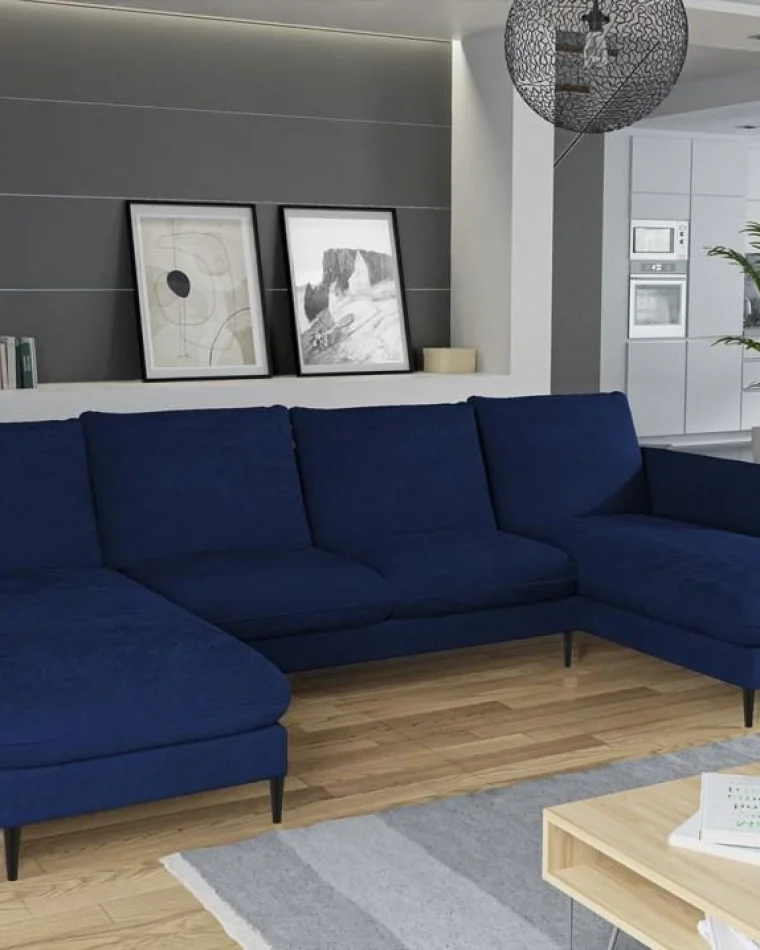 Navy blue corner sofa – the ultimate seating solution for families