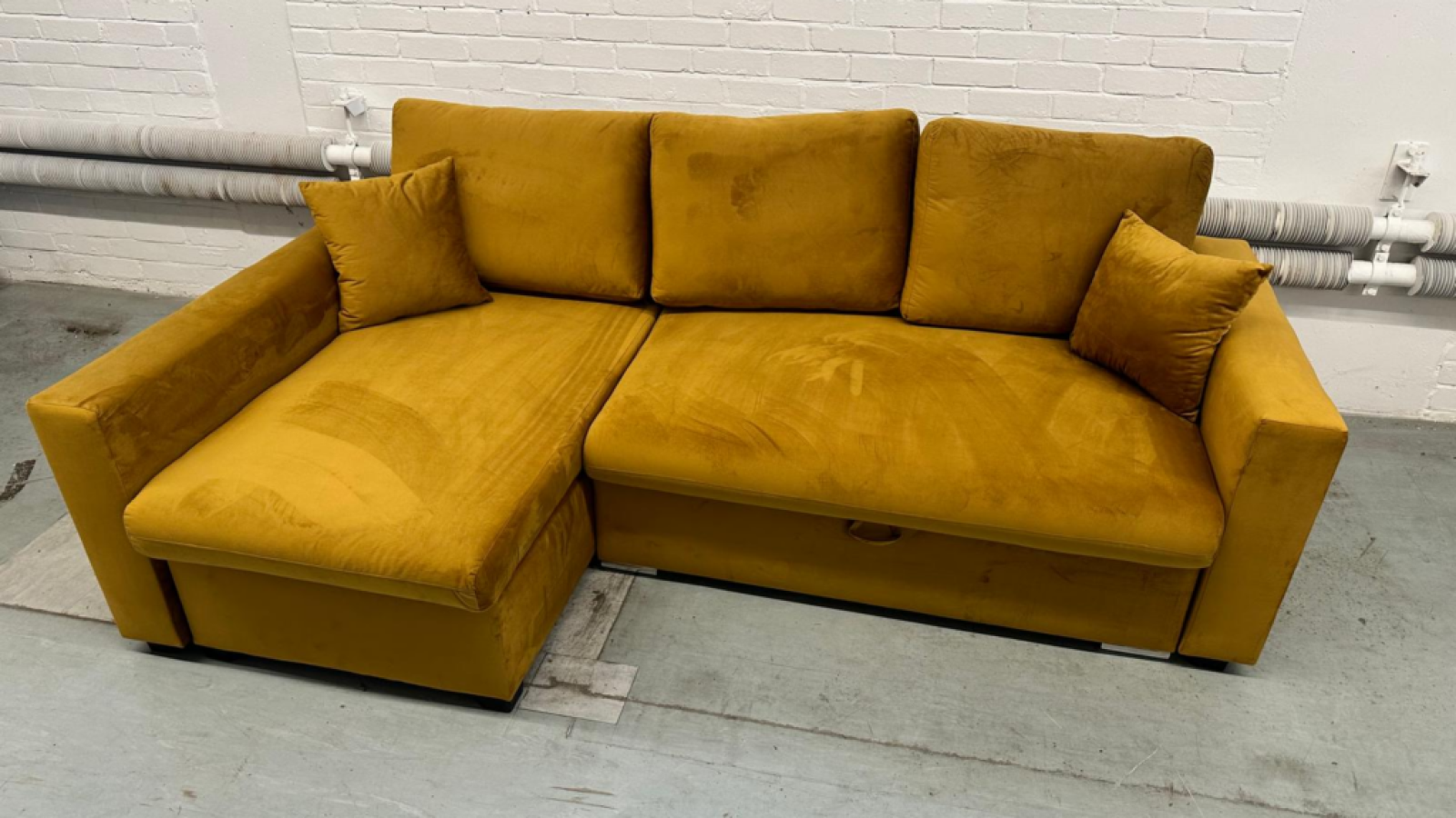 Mustard magic for your living room with one bold sofa choice