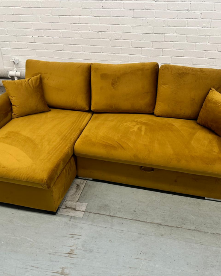 Mustard magic for your living room with one bold sofa choice