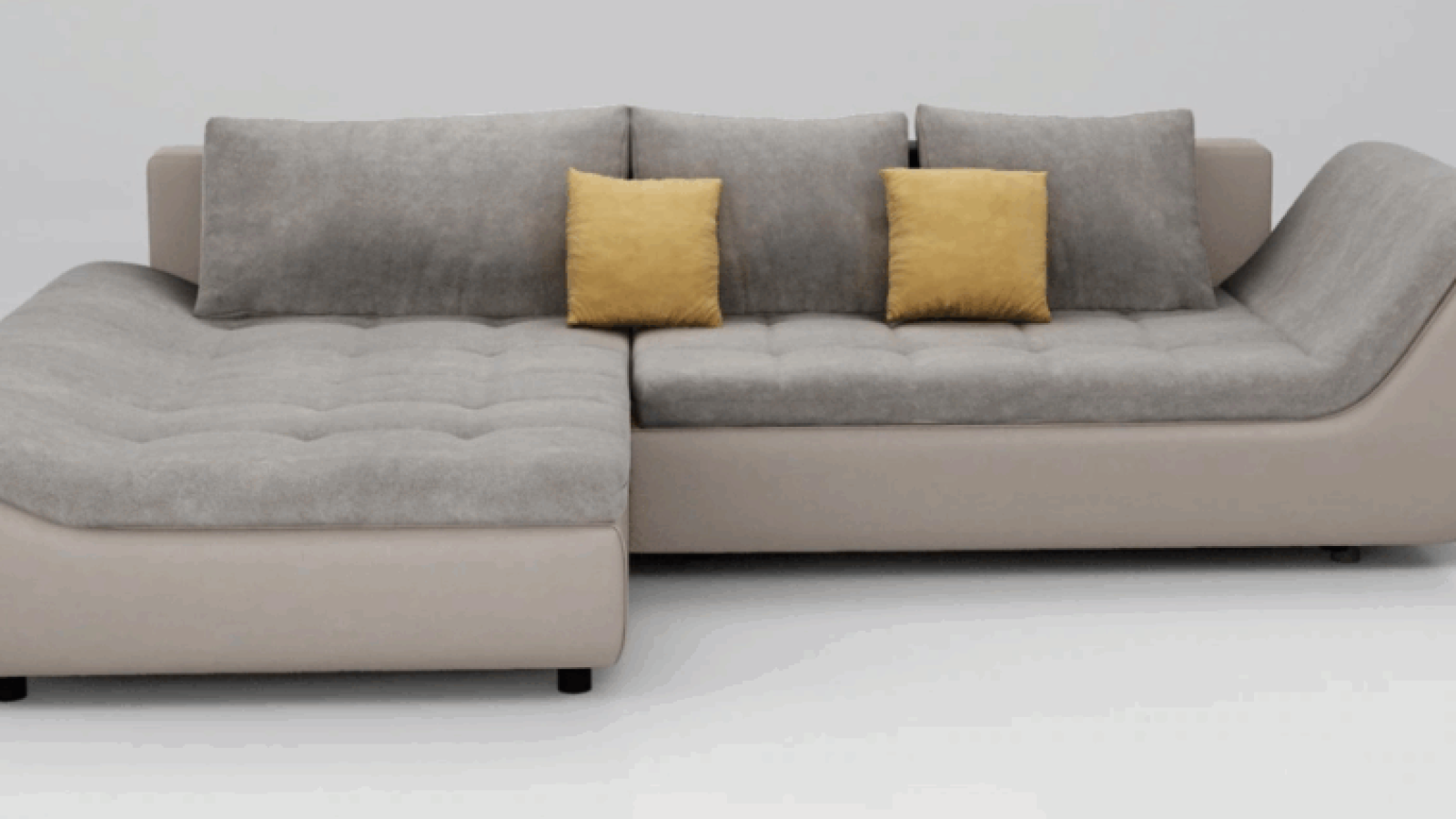 Create a sculptural centrepiece with the elegance of curved sofas