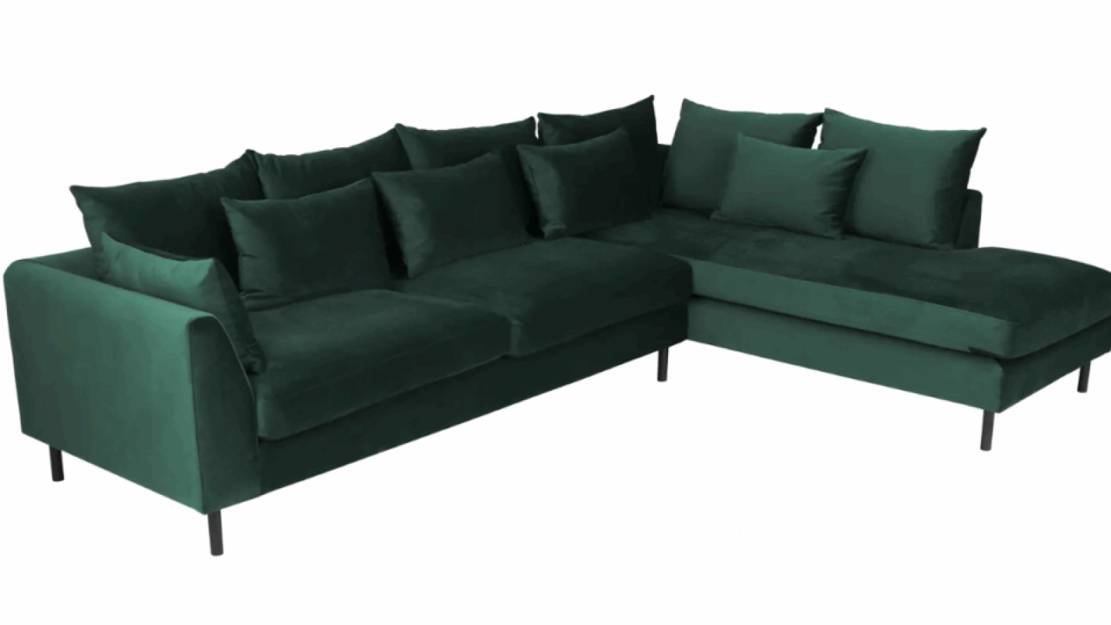 Bring the outdoors in with the calming elegance of a green corner sofa
