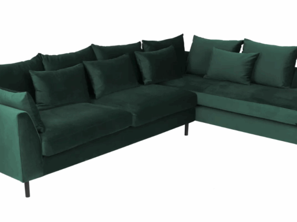 Bring the outdoors in with the calming elegance of a green corner sofa