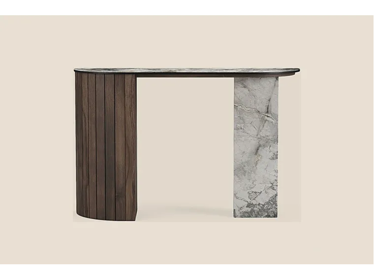 Mila Console Table Baroque Oak Left