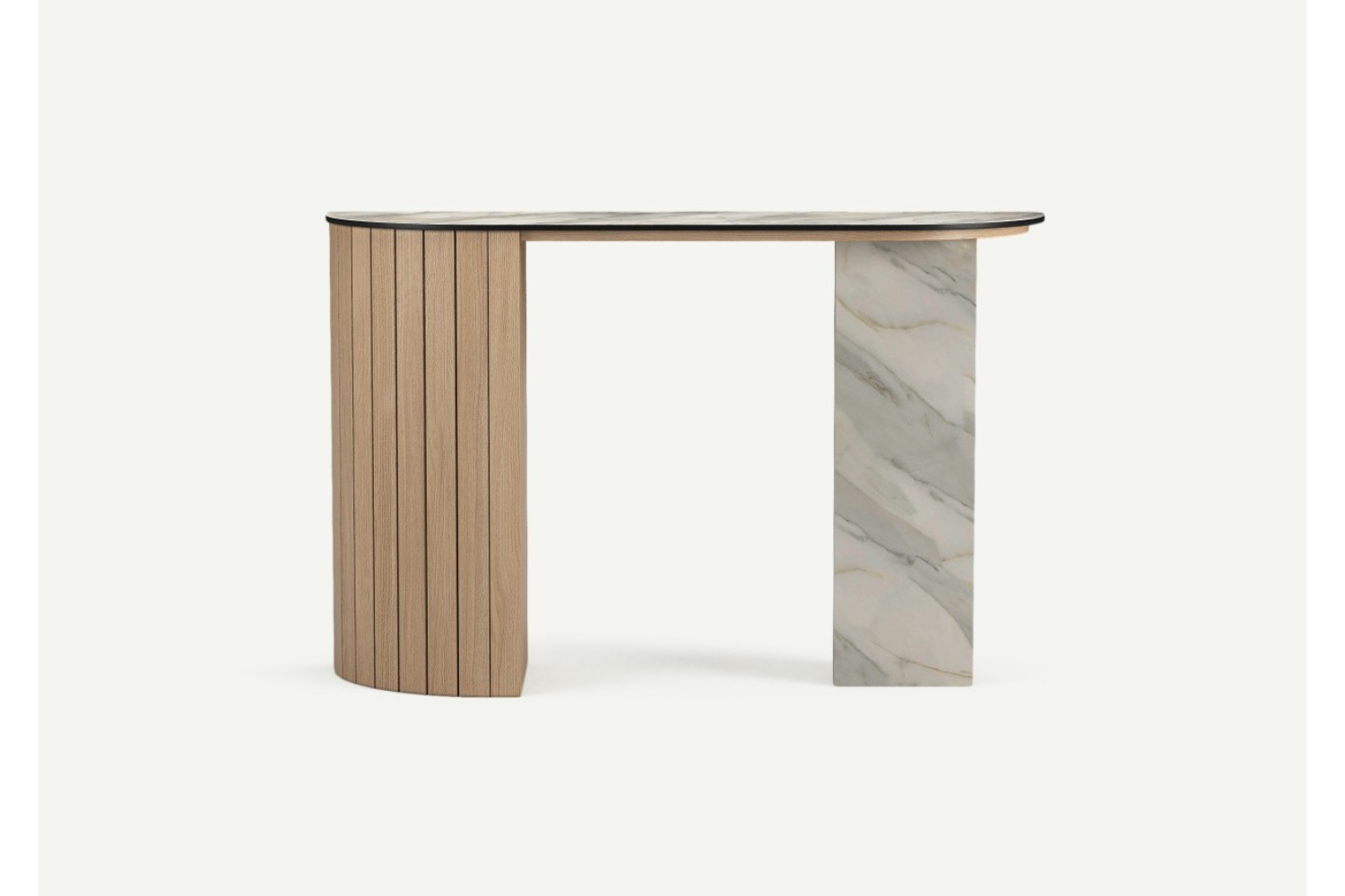 Mila Console Table Sandy Oak Left