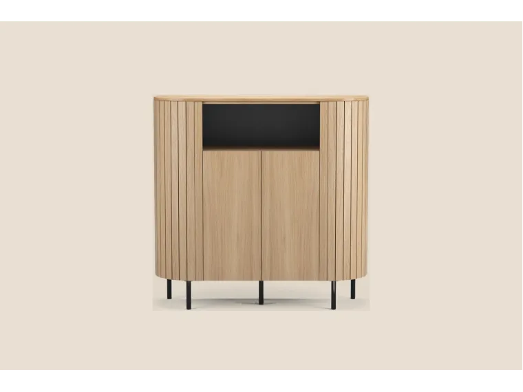 Mila Tall Sideboard Two Doors Sandy Oak