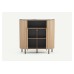 Mila Tall Sideboard Two Doors Sandy Oak
