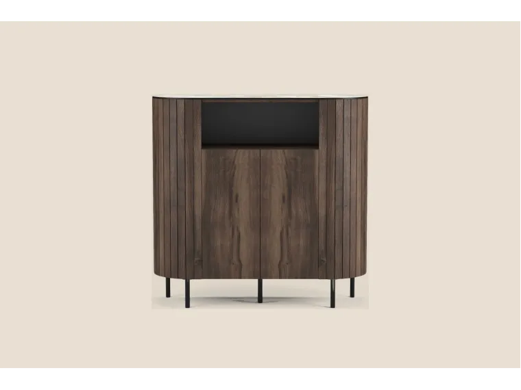 Mila Tall Sideboard Two Doors Baroque Oak