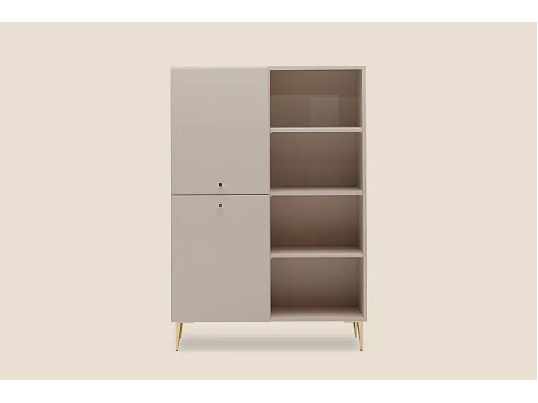 Maya Sideboard Cupboard and Open Shelves Tall