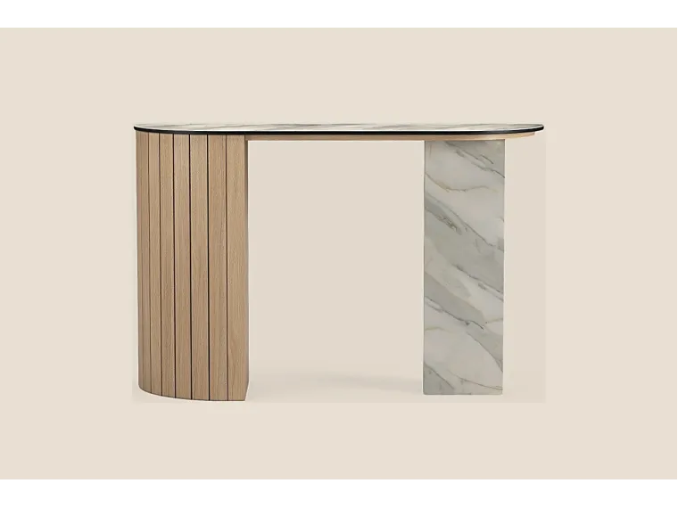 Mila Console Table Sandy Oak Left