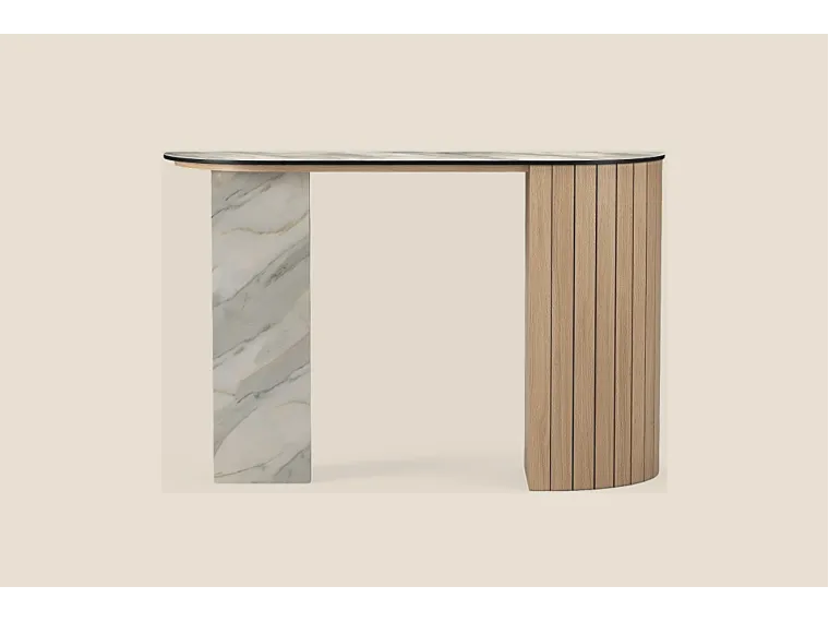 Mila Console Table Sandy Oak Right