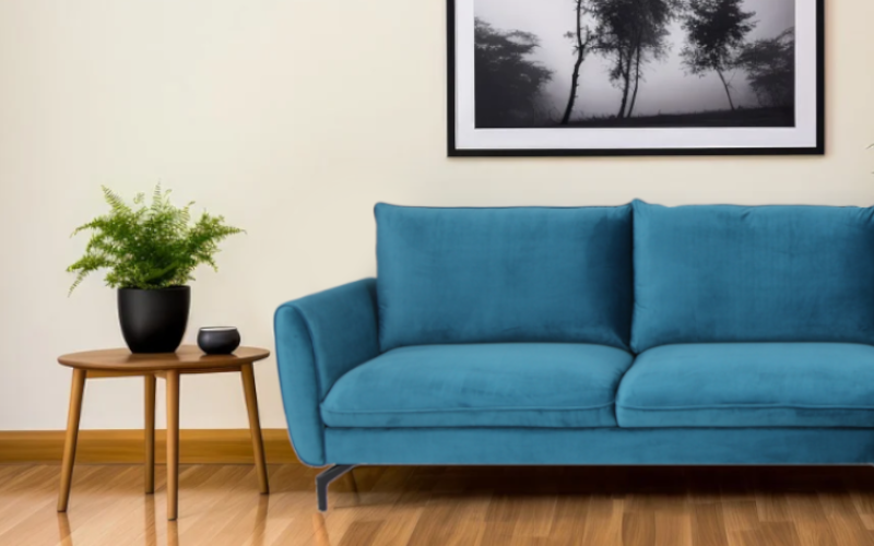 Teal sofa