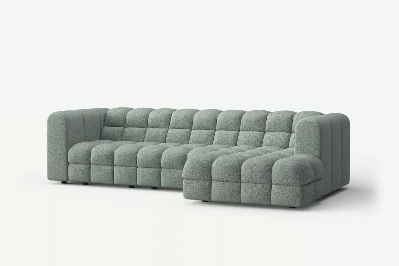 mint green corner sofa, modern green sofa UK, Story Big sofa, contemporary living room furniture UK,