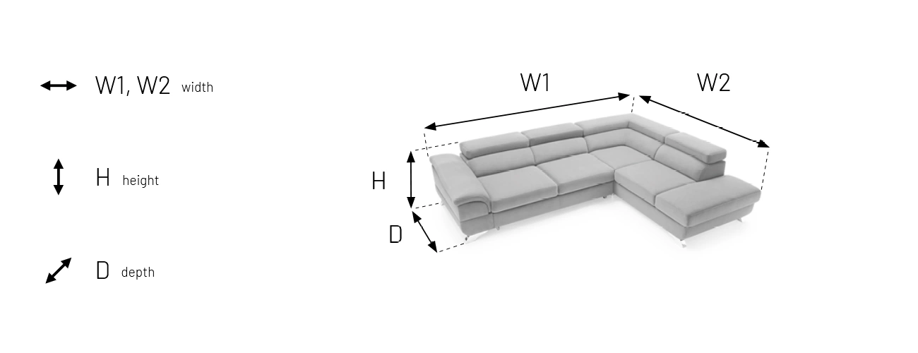 Fabio Corner Sofa Bed Right Grey