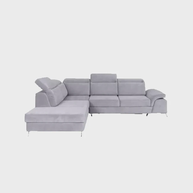 Calvaro Corner Sofa Bed Left Grey Monolith 84