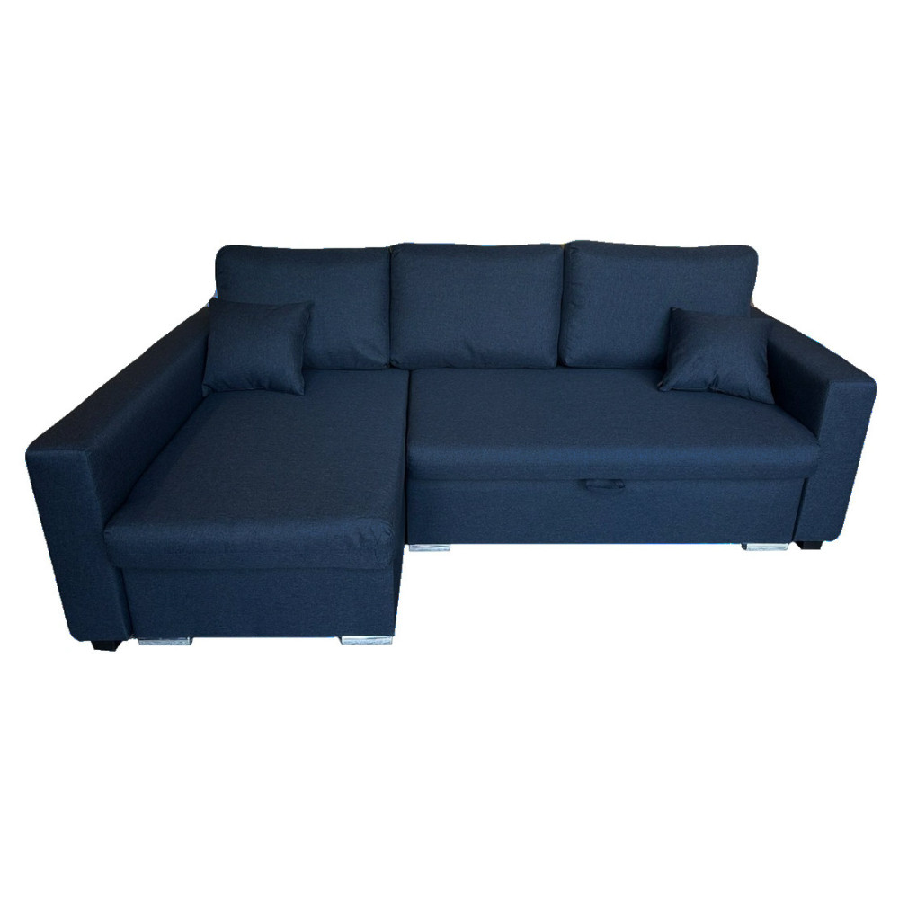 Flavio Corner Sofa Bed Right Dark Blue Sawana 80
