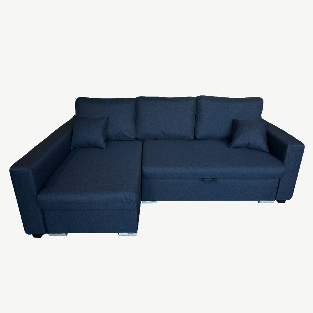 Flavio Corner Sofa Bed Left Dark Blue Sawana 80
