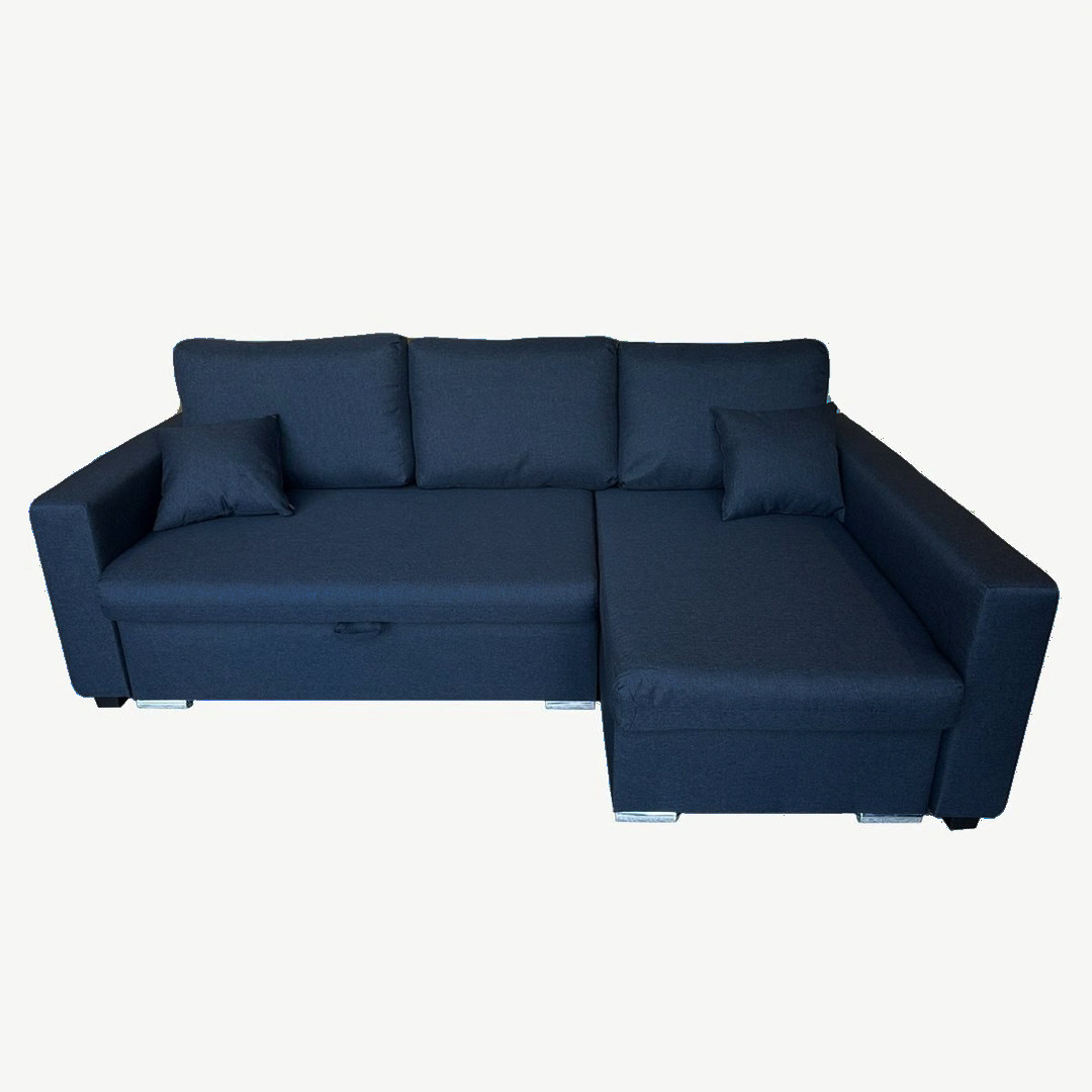 Flavio Corner Sofa Bed Right Dark Blue Sawana 80