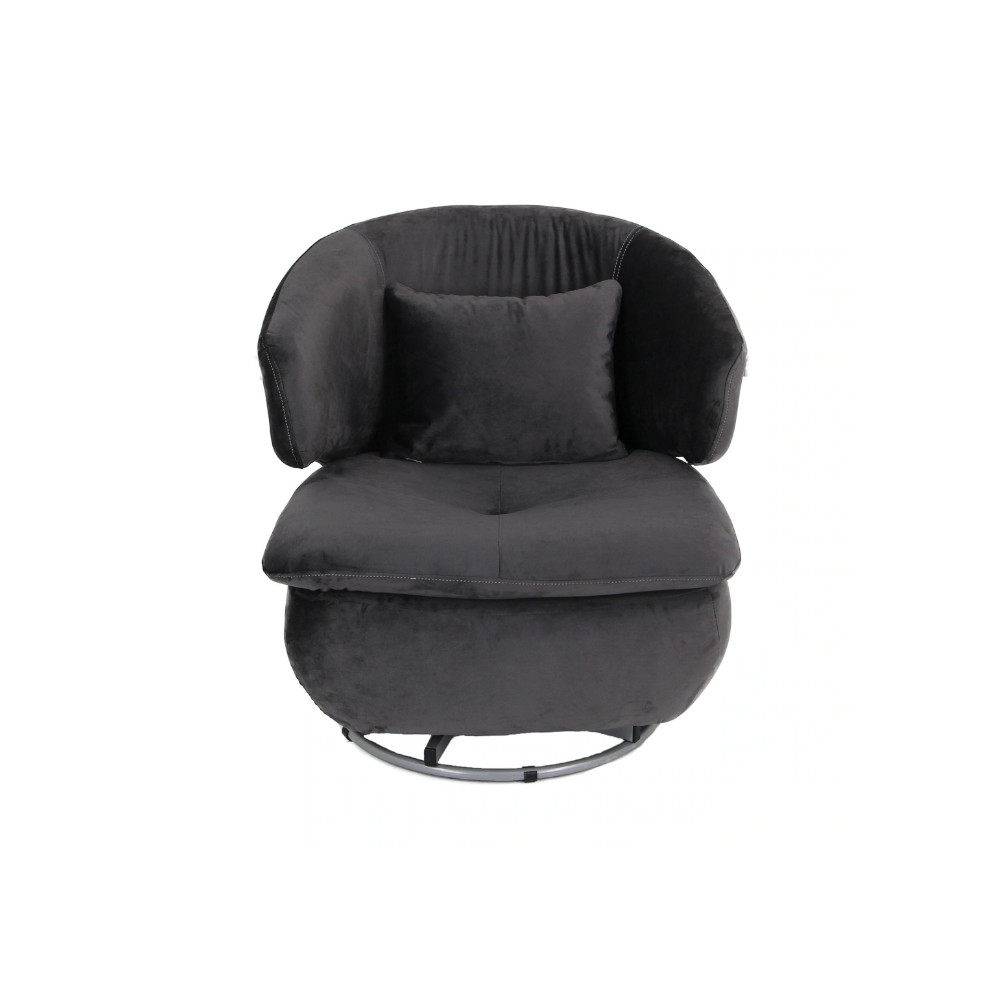 Rodo Swivel Armchair Dark Grey Velluto 19