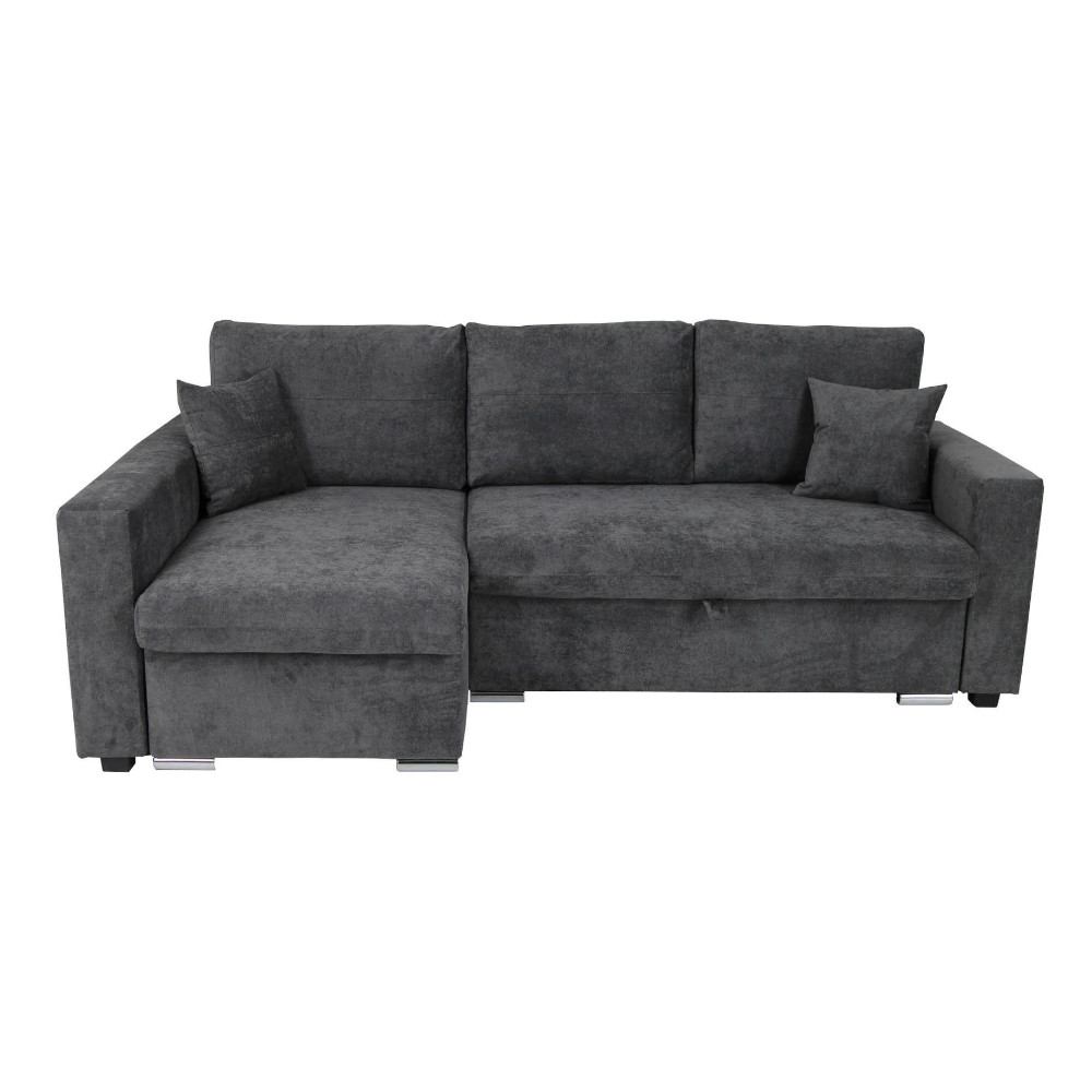 Flavio Corner Sofa Bed Dark Grey Kensington Charcoal