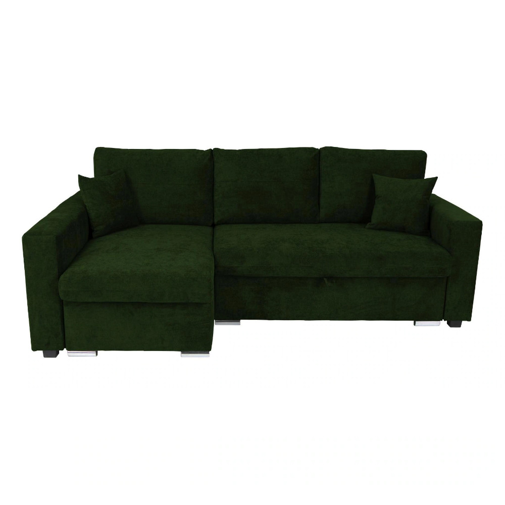 Flavio Corner Sofa Bed Velluto 27 Jungle Green