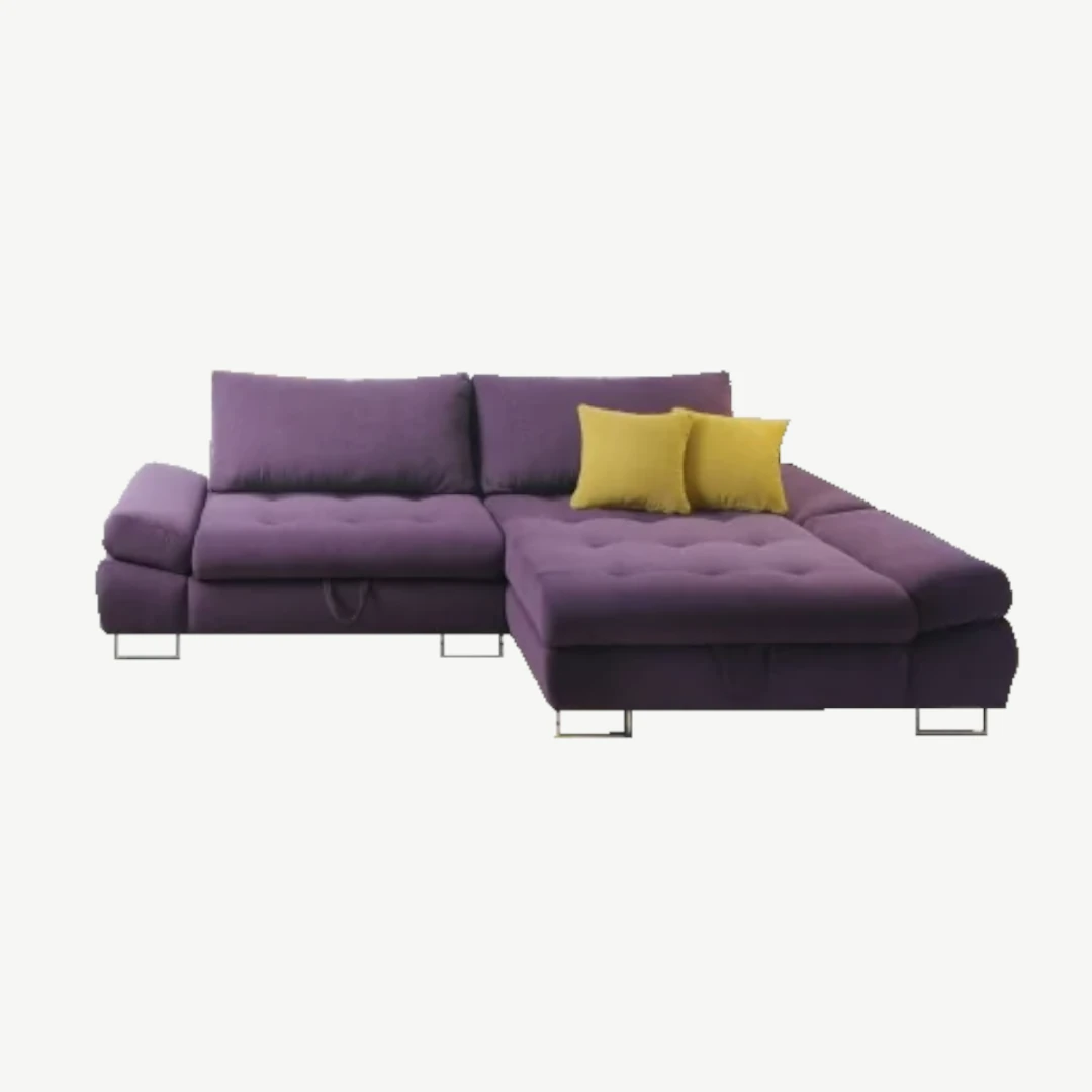 Grey Corner Sofa Bed Right Purple Milton 10