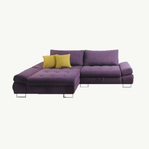 Grey Corner Sofa Bed Left Purple Milton 10