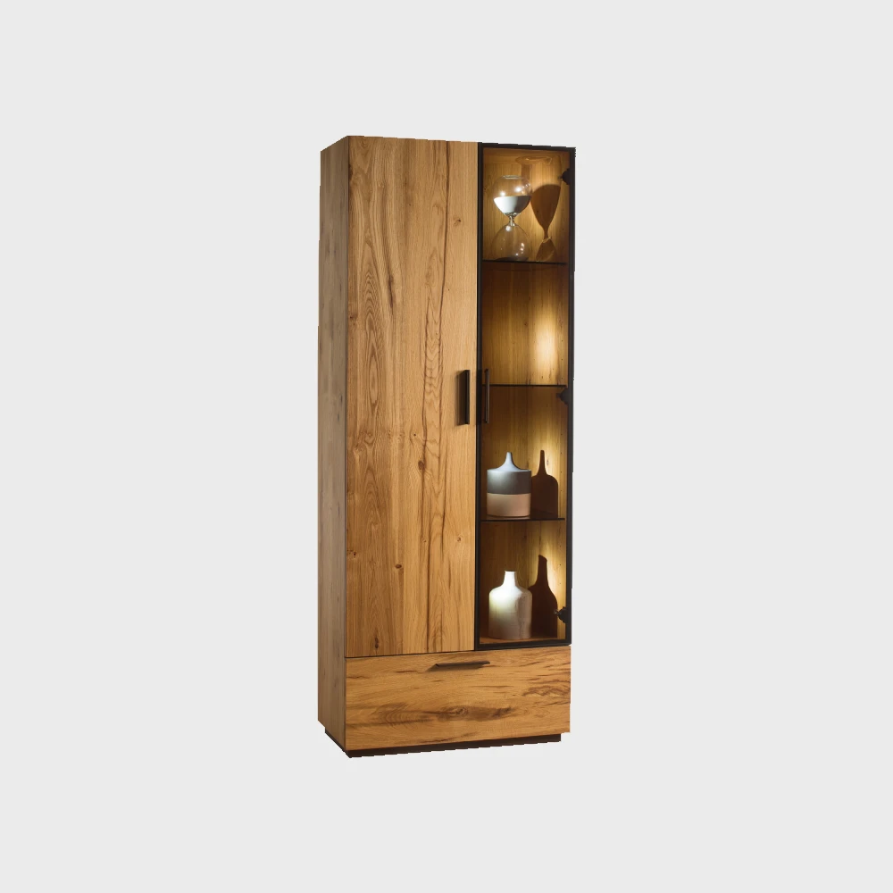 Moreno Display Cabinet Dresser Right Natural Oak