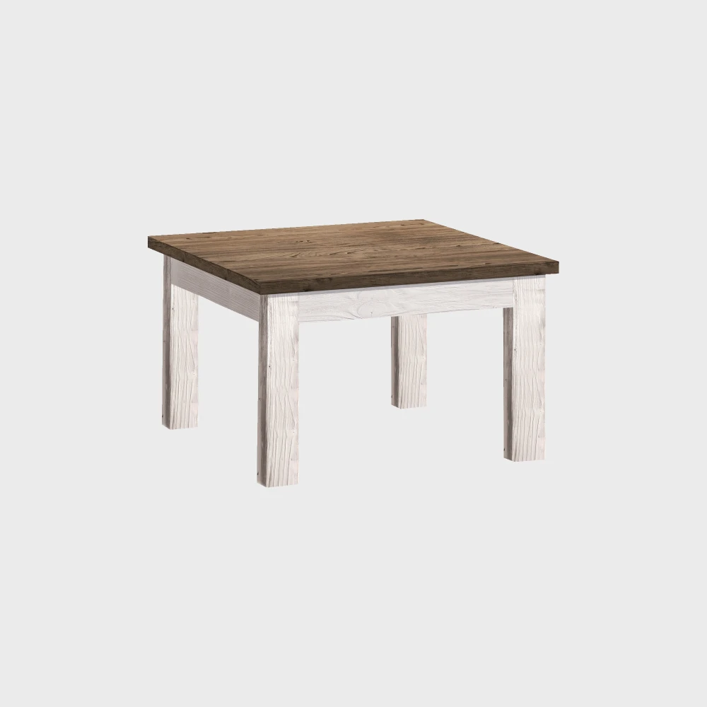 Provance Coffee Table Square Natural Wood / White Aged