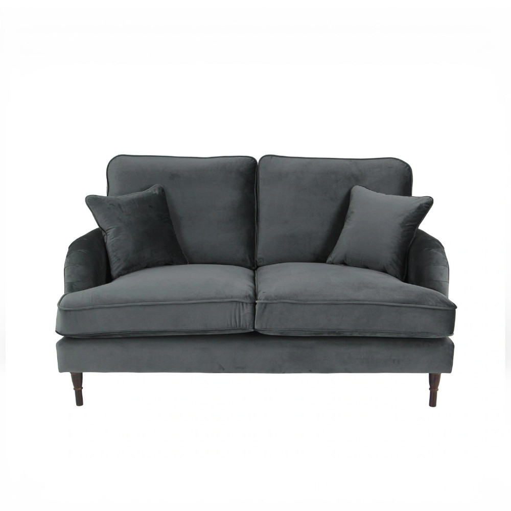 Rupert 2 Seater Sofa Dark Velluto 19 Graphite Grey
