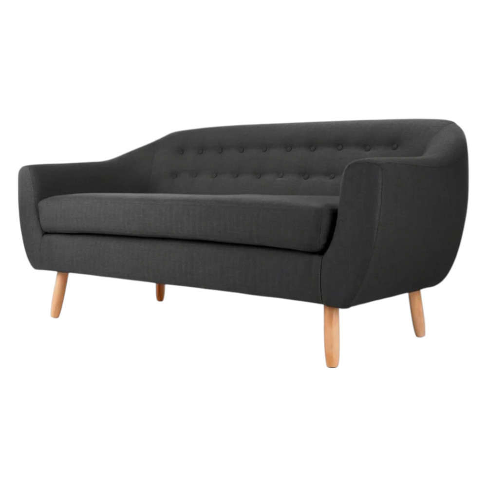 California 3 Seater Sofa Black Soro 100