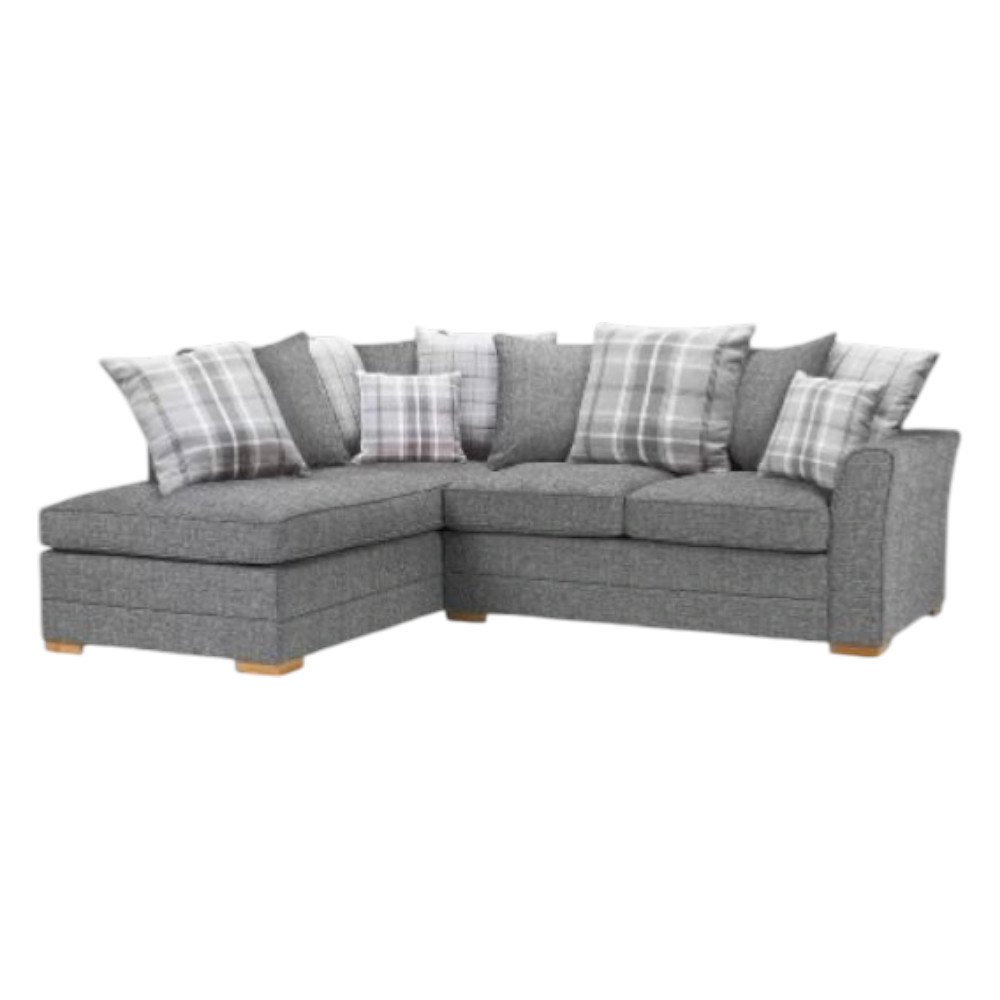 Chilli Corner Sofa Bed Lisbon Grey Scatter Cushioned Back