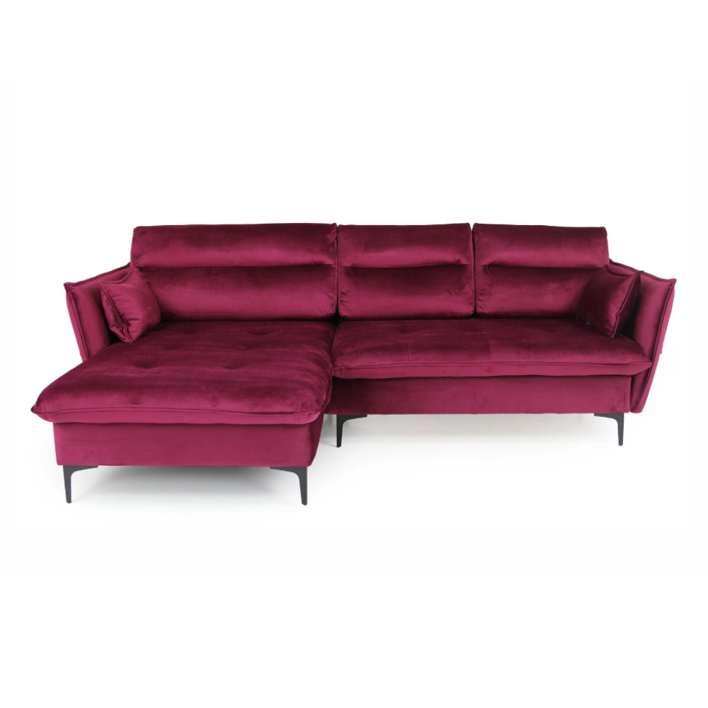 Tokyo 1 Corner Sofa Bed Left Plush Claret