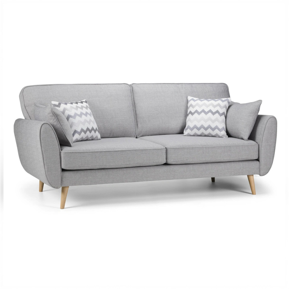 Zara 3 Seater Sofa Lisbon Silver