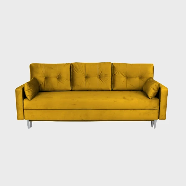Carlotta 3 Seater Sofa Bed Yellow Mustard