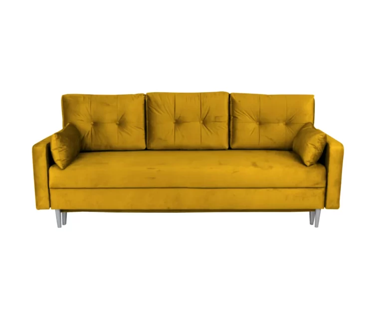 Carlotta 3 Seater Sofa Bed Yellow Mustard