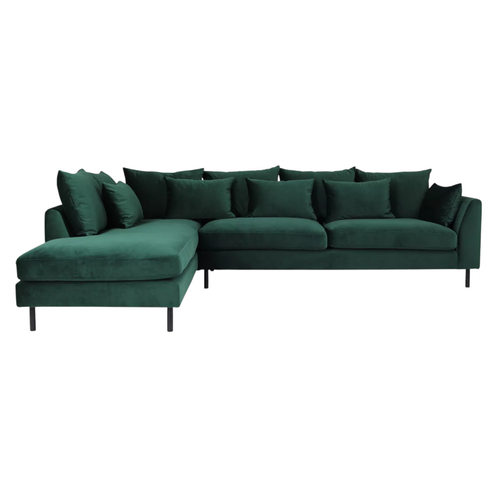 Comfy Corner Sofa Velluto 10 Dark Green
