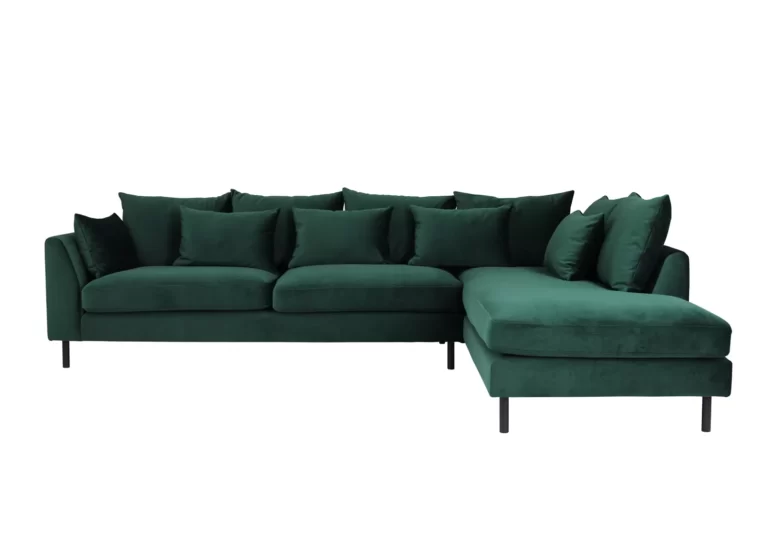 Comfy Corner Sofa Right Plush Bottle Green