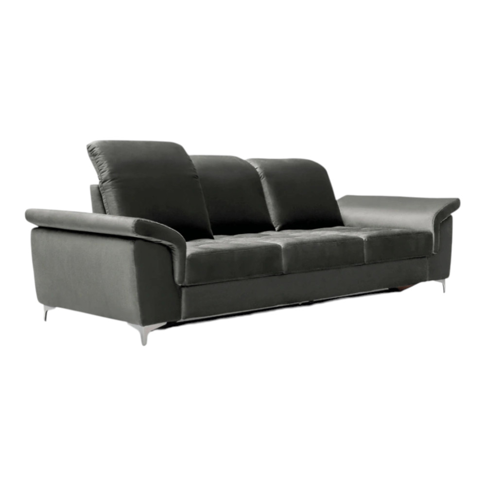 Barcelona 3 Sofa Bed Padded Armrests Dark Grey Tivoli 92