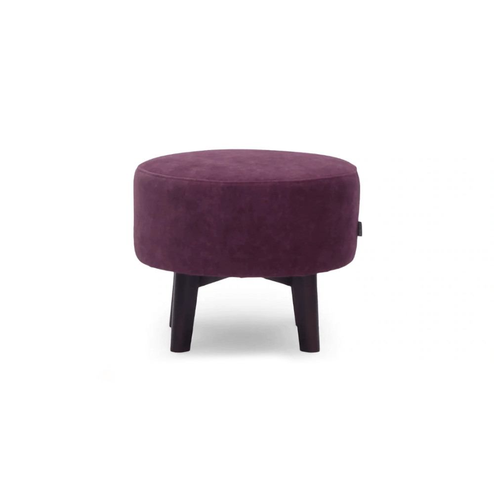 Wing Footstool Round Burgundy Zoya 04