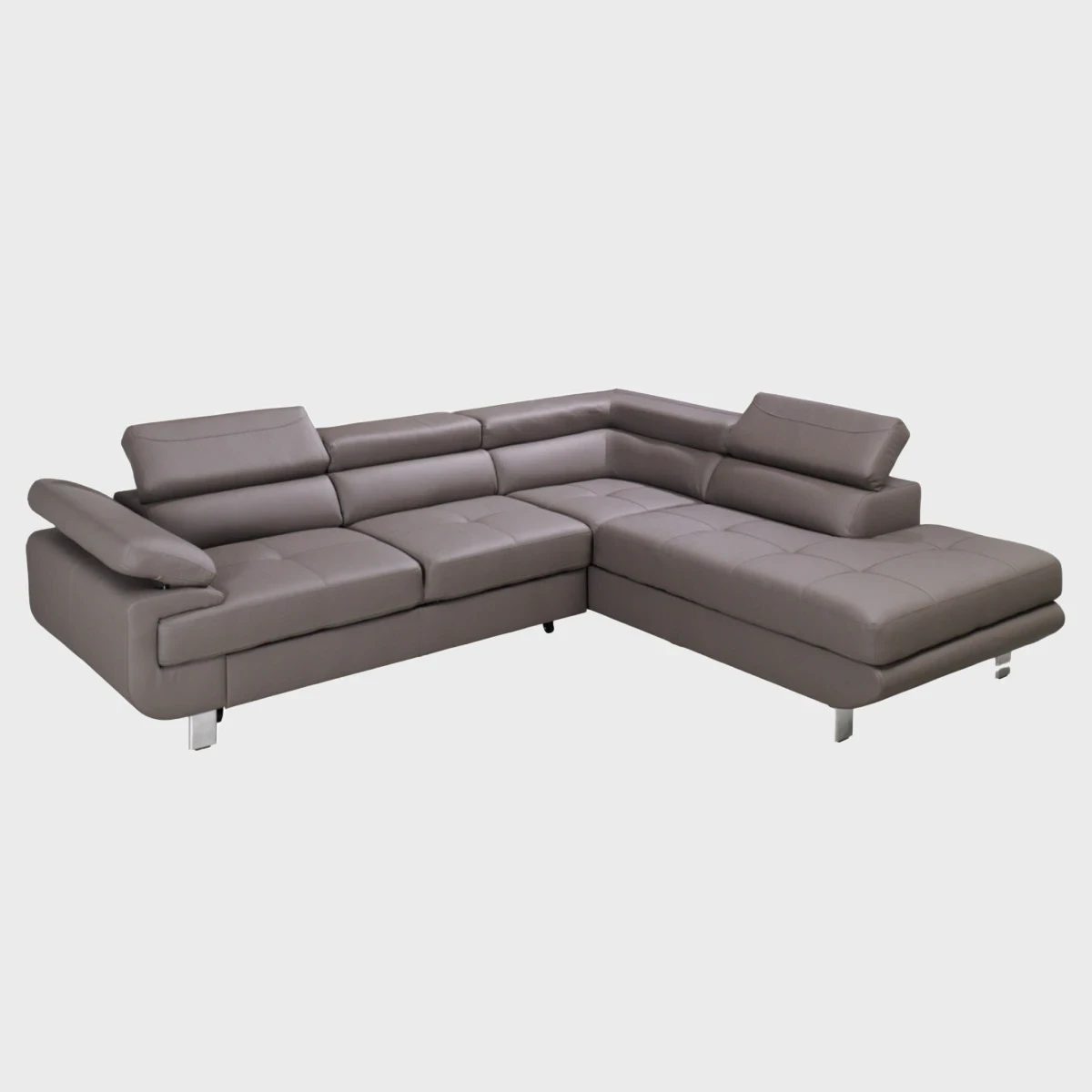 Lotos Corner Sofa Bed Right Brown Leather Vienna 06
