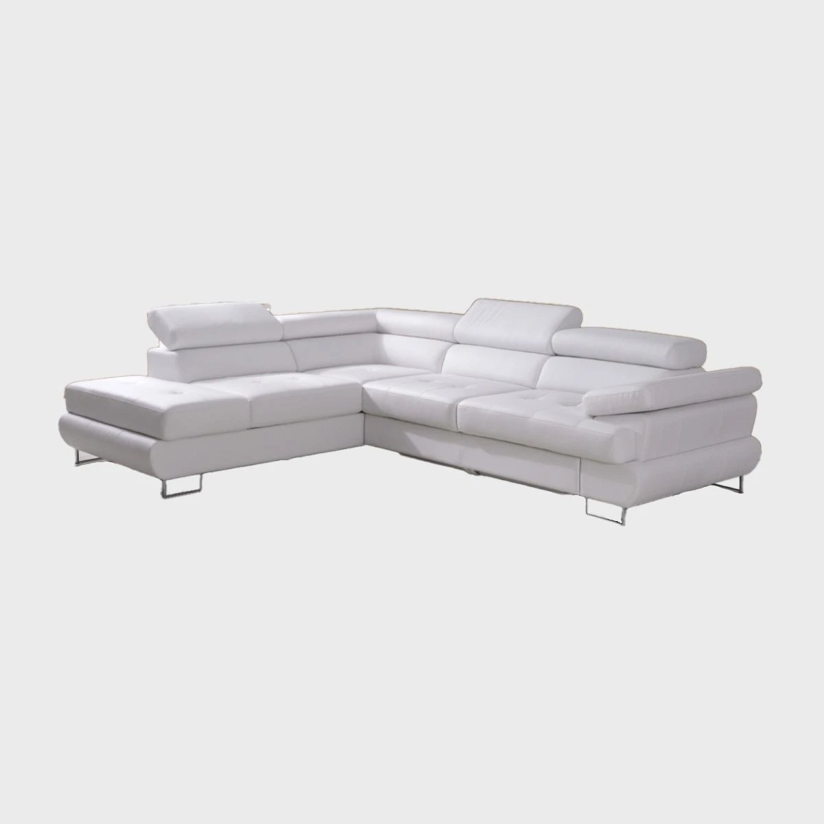 Luton Corner Sofa Bed Left White Leather