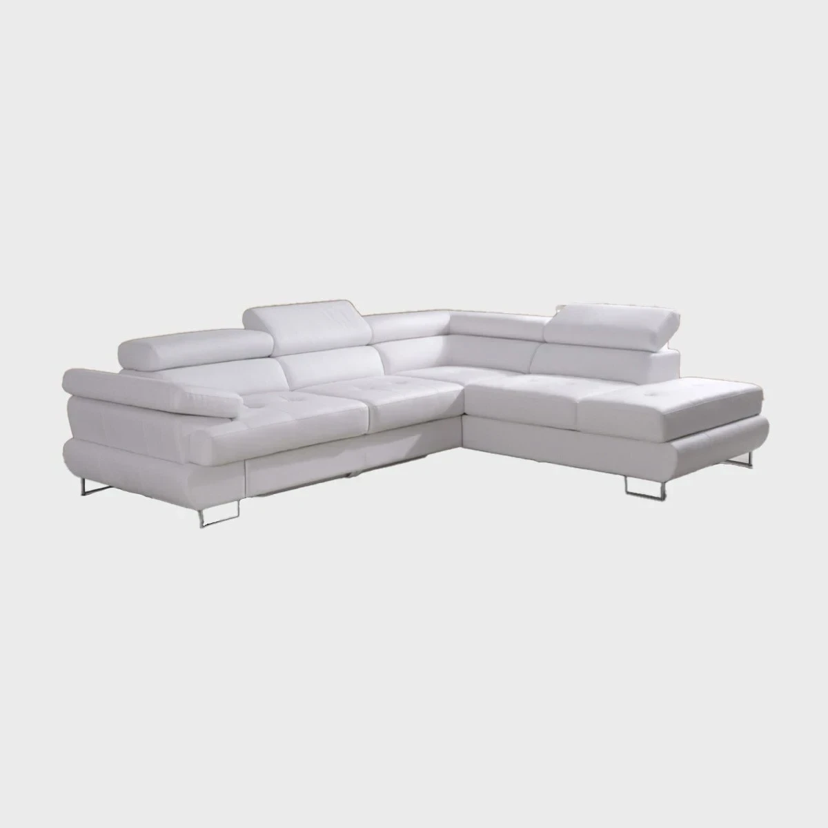 Luton Corner Sofa Bed Right White Leather