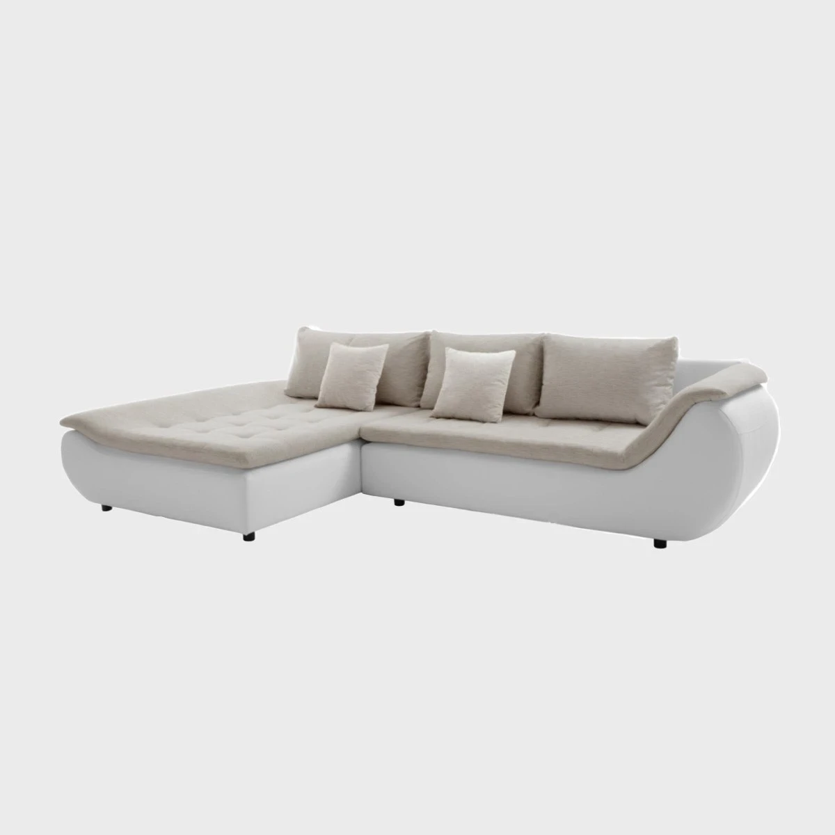 Prato Corner Sofa Bed Left Beige / White