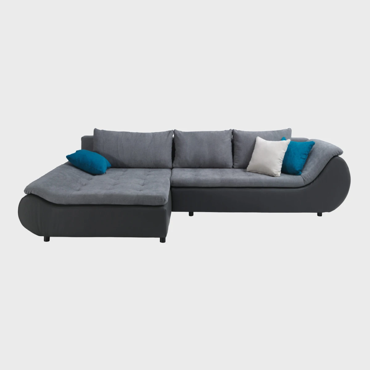 Prato Corner Sofa Bed Left Dark Grey / Black