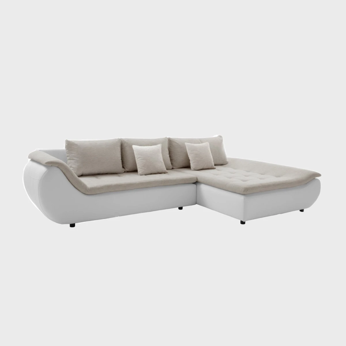 Prato Corner Sofa Bed Right Beige / White