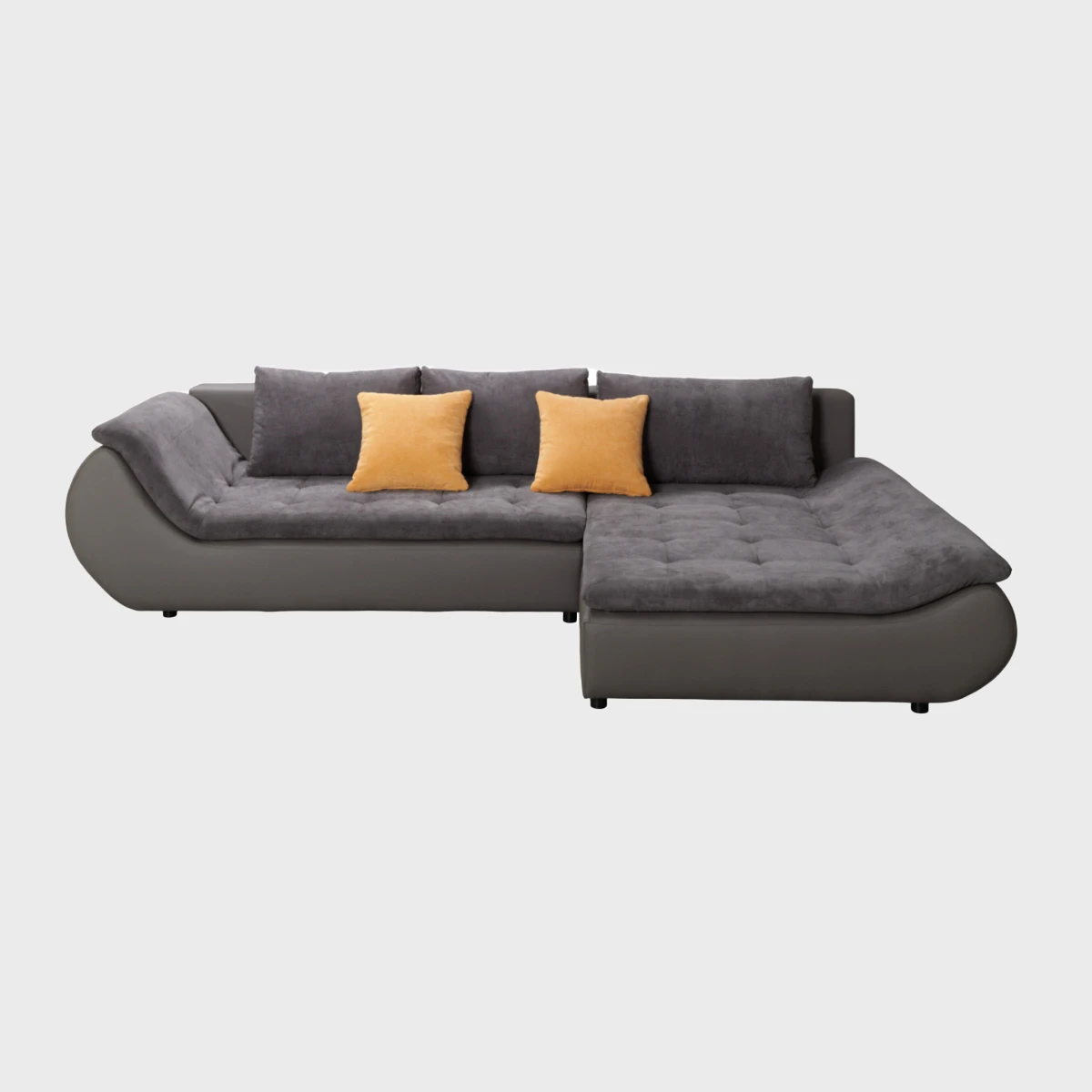 Prato Corner Sofa Bed Right Dark Grey / Brown