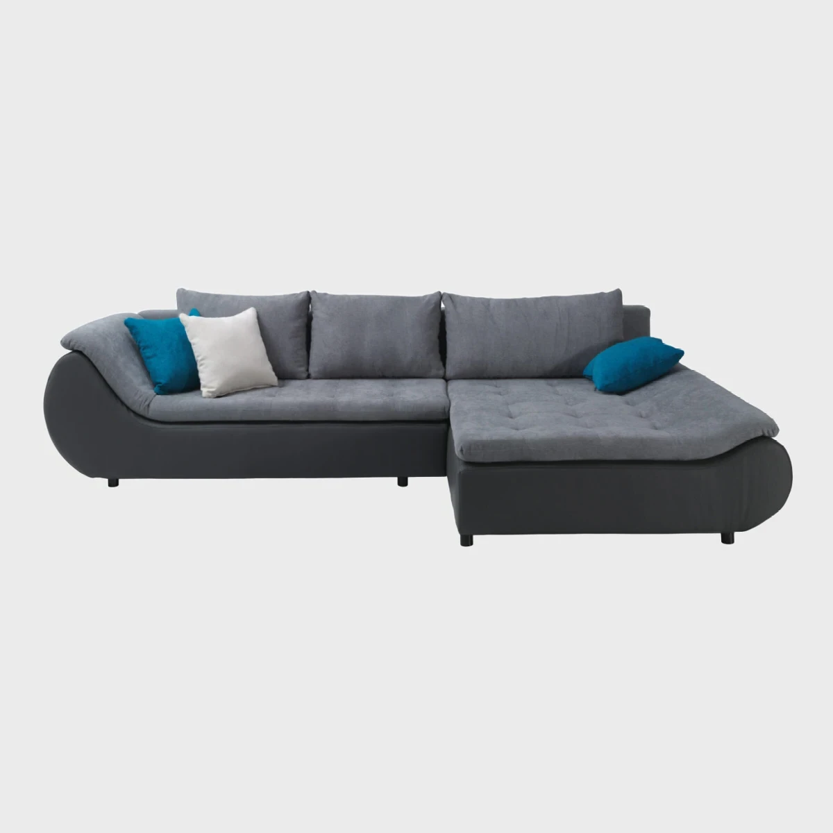 Prato Corner Sofa Bed Right Dark Grey / Black