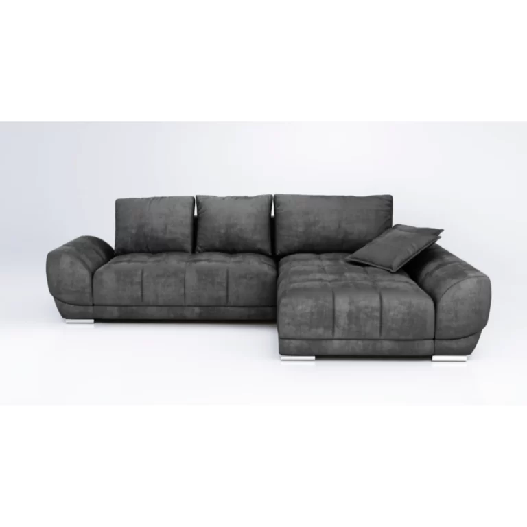 Violet Corner Sofa Bed Right Dark Grey Monolith 95