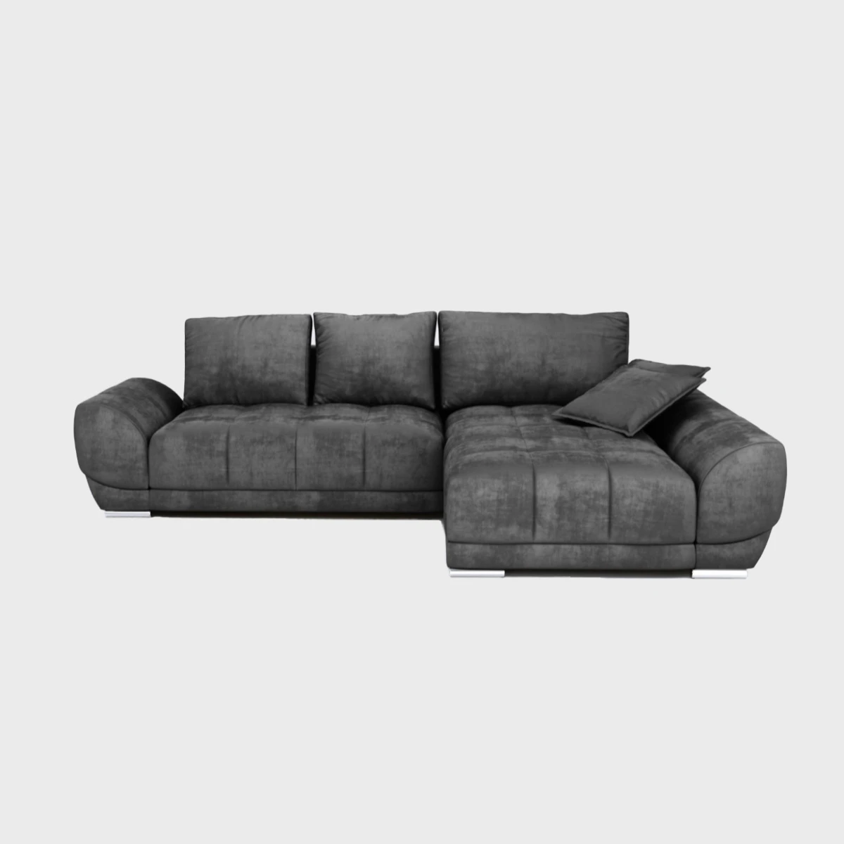 Violet Corner Sofa Bed Right Dark Grey Monolith 95