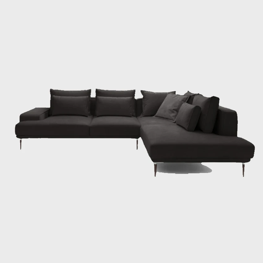 Livio Corner Sofa Bed Right Black